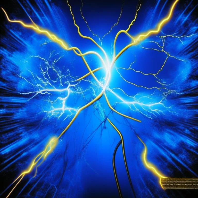 blue and golden electric background