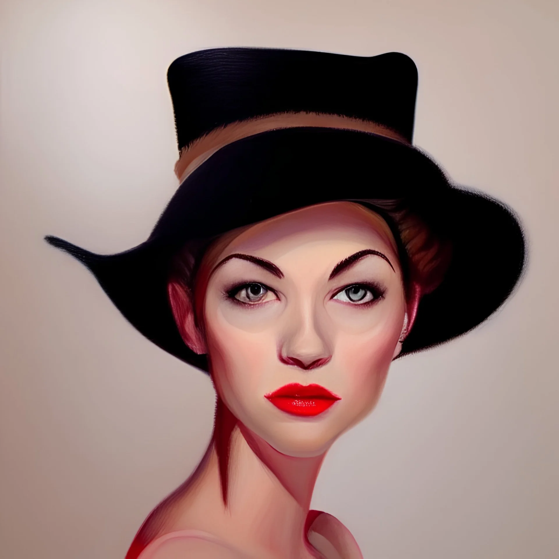 TheCatInTheHat, lady Portrait, full body, realistic painting, detailed, medium shot