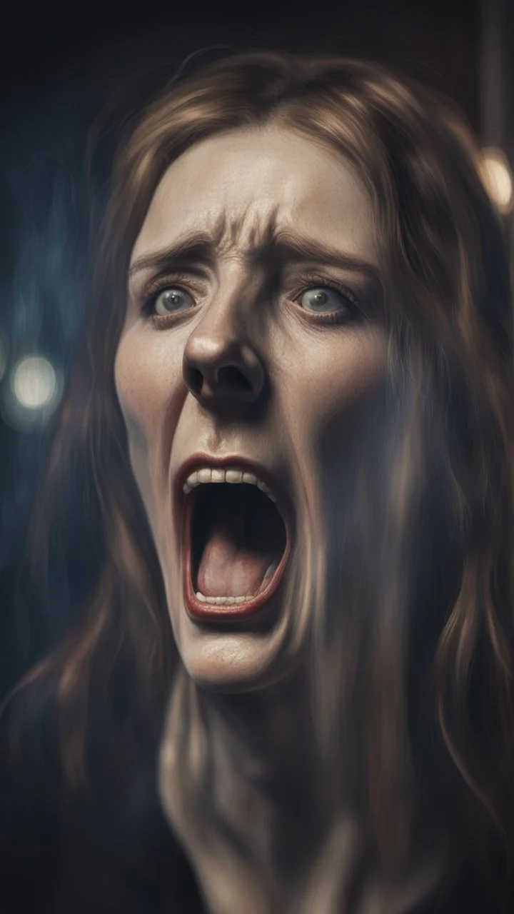 a more intense "scream" by Edvard Munch, bokeh like, down-light, unreal engine, prize winning