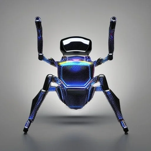 spider robot gadget, silver and blue