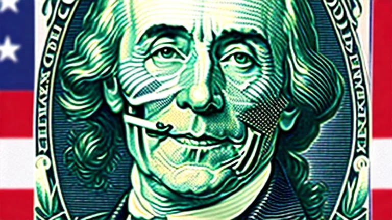 a head and shoulders portrait of a skeleton dressed in a three-piece suit as the president of the united states, based on us currency, united states one dollar bill, shades of green, line ink green drawing, real-life, colors match the united states one dollar bill, realistic, robotic,