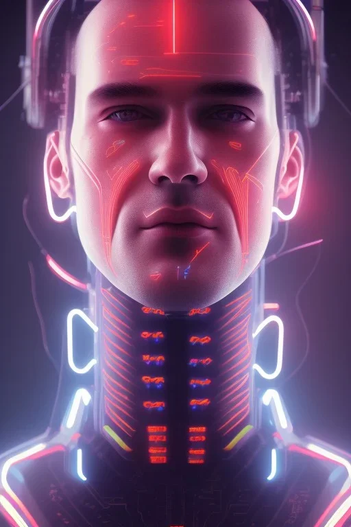 cyberpunk, head, men, portrai, tron