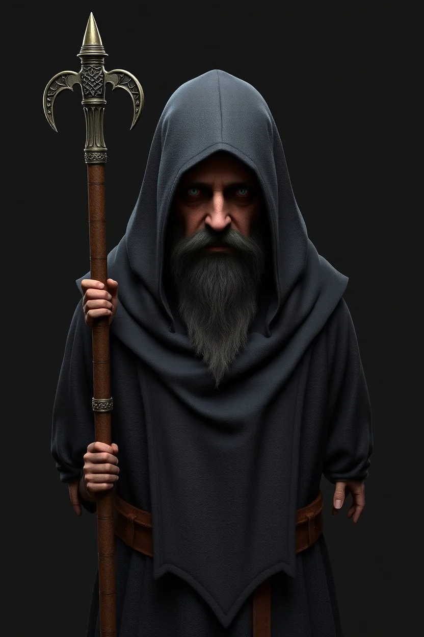 russian monk for a horror , 3d model for a videogame, template, full-length, front face, model, 3d