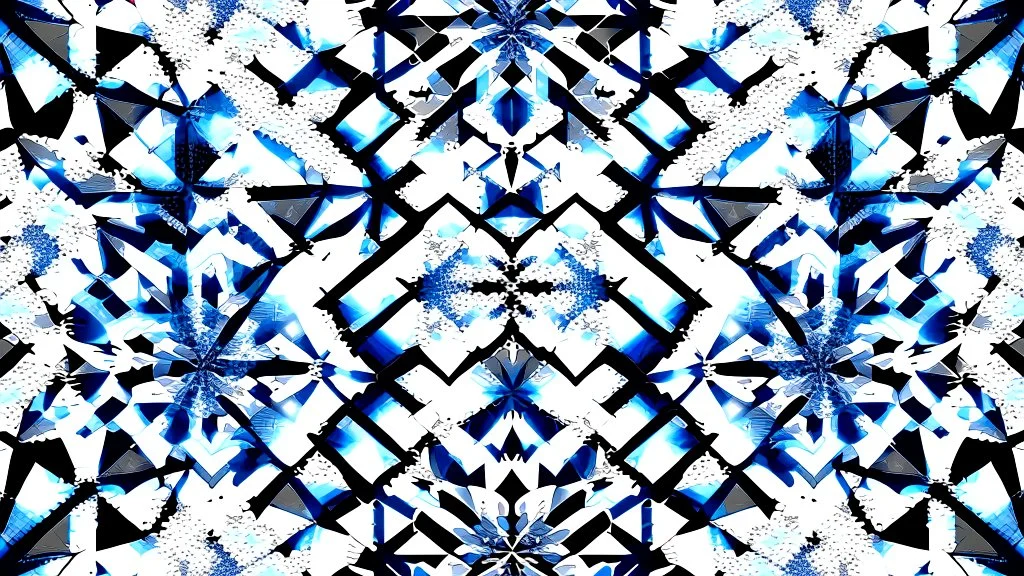 digital glitch pattern snowflake geometric abstraction by per kirkeby