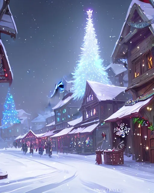 A magical snowy warlock Christmas market