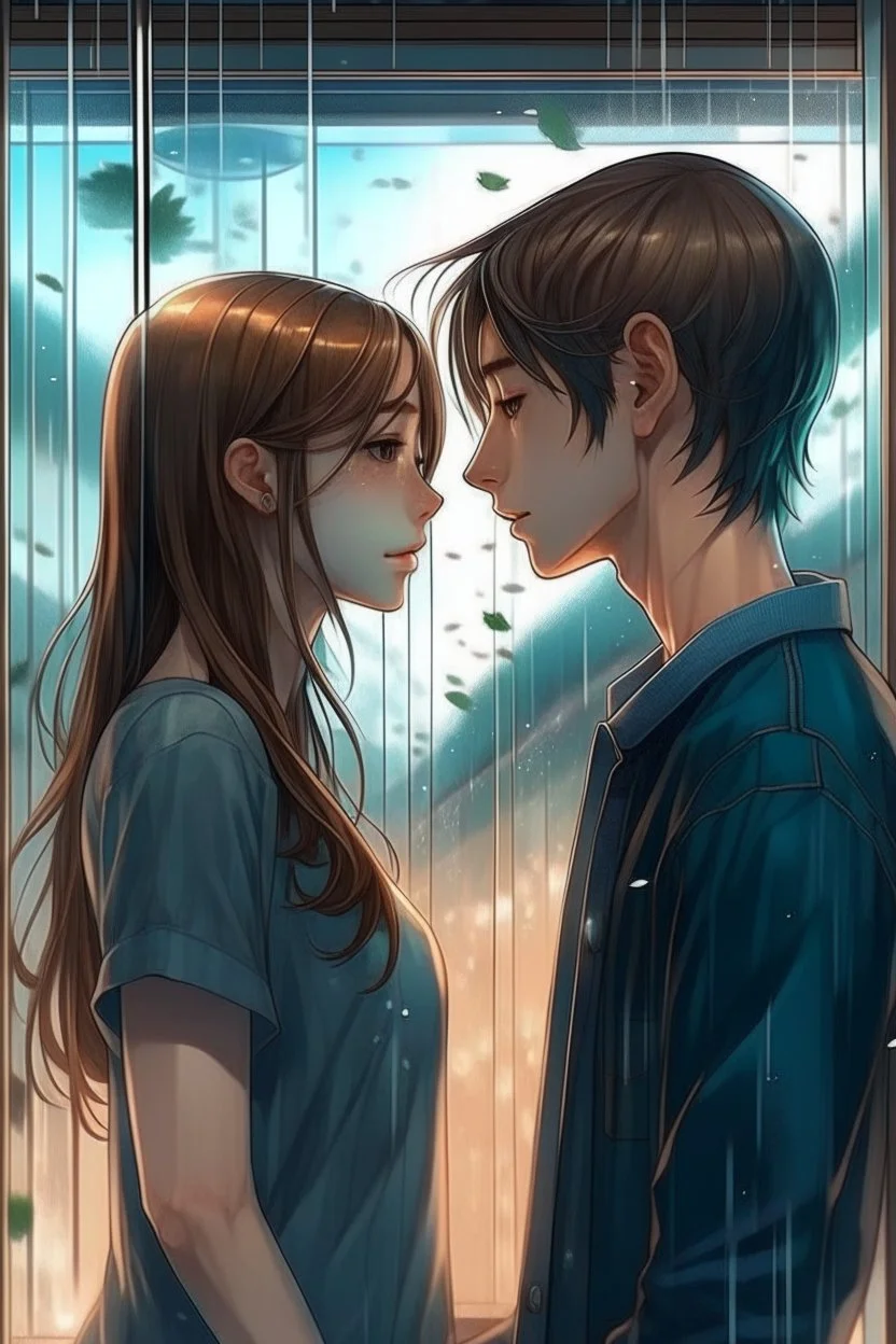 The cover of a song expresses a girl who loves a boy who is very separated by glass and she looks at him and wants to go to him and he can't see her Photorealistic