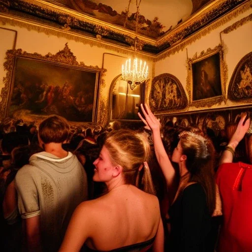 Party in a schloss, cheering people, Austrian aesthetic, warm colors, wood, green, red, 8k, HD, cinematography, photorealistic, Cinematic, Color Grading, Ultra-Wide Angle, Depth of Field, hyper-detailed, beautifully color-coded, insane details, intricate details, beautifully color graded, Cinematic, Color Grading, Editorial Photography, Depth of Field, DOF, Tilt Blur, White Balance, 32k, Super-Resolution, Megapixel, ProPhoto RGB, VR, Halfrear Lighting, Backlight