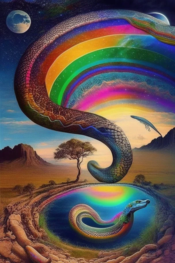 Dreaming Dreamtime Everywhen world-dawn ancestral past ancestral present unfixed in time abiding events serpent rainbow flat earth