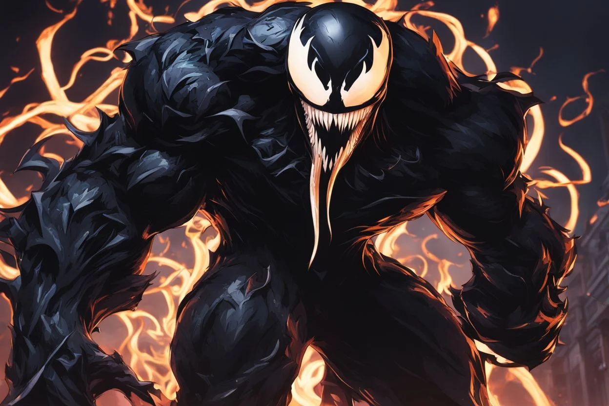 Venom in 8k solo leveling shadow artstyle, sans them, neon effect, full body, intricate details, highly detailed, high details, detailed portrait, masterpiece,ultra detailed, ultra quality