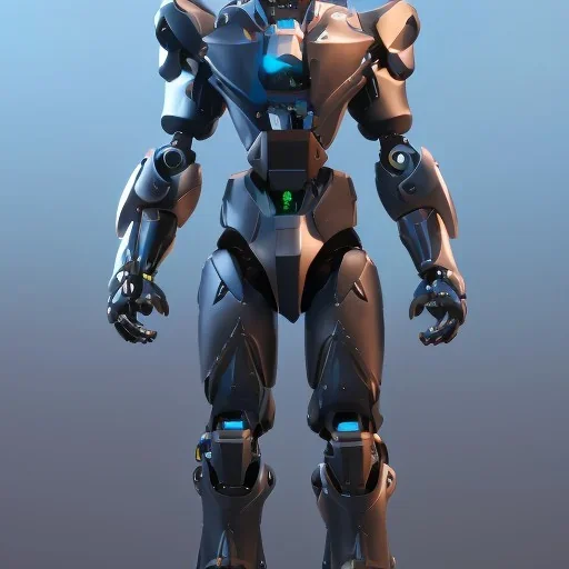 Mecha with metal spider legs his hands are machine guns. Driver is animal