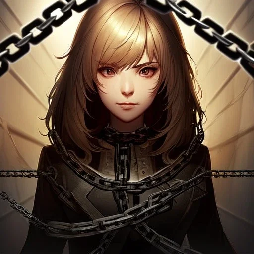 breaking out of chains, hands look realistic, chains are broken, anime, freed