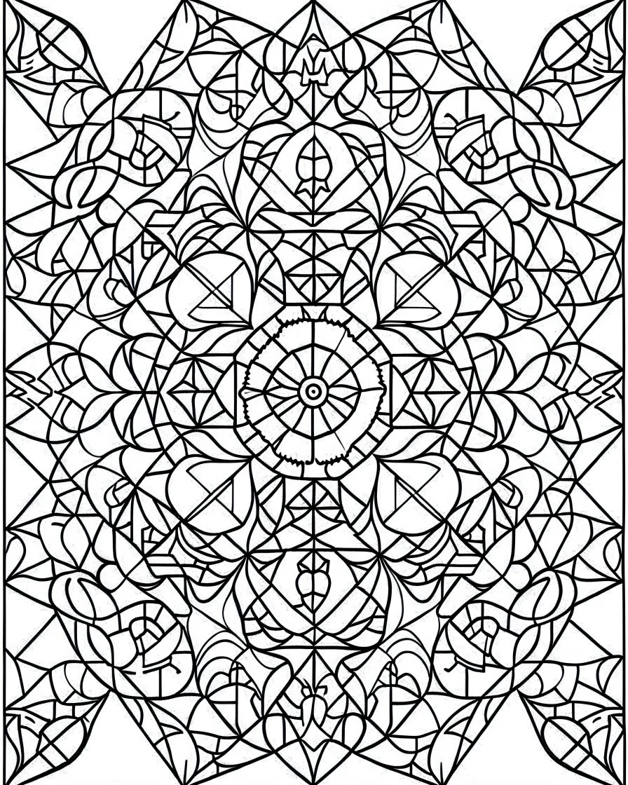 outline art for bold and easy coloring pages with A very simple and super minimal design featuring a beautiful iiranian geometric pattern., white background, sketch style, fully body, only use outline, cartoon style, clean line art, white background, no shadows and clear and well outlined