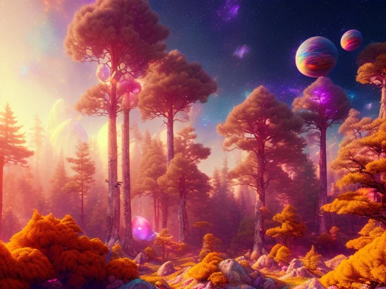 gold and red crystal cosmic and galactic ambiance hill sky rocks sunny trees , full of details, smooth, bright sunshine，soft light atmosphere, light effect，vaporwave colorful, concept art, smooth, extremely sharp detail, finely tuned detail, ultra high definition, 8 k, unreal engine 5, ultra sharp focus