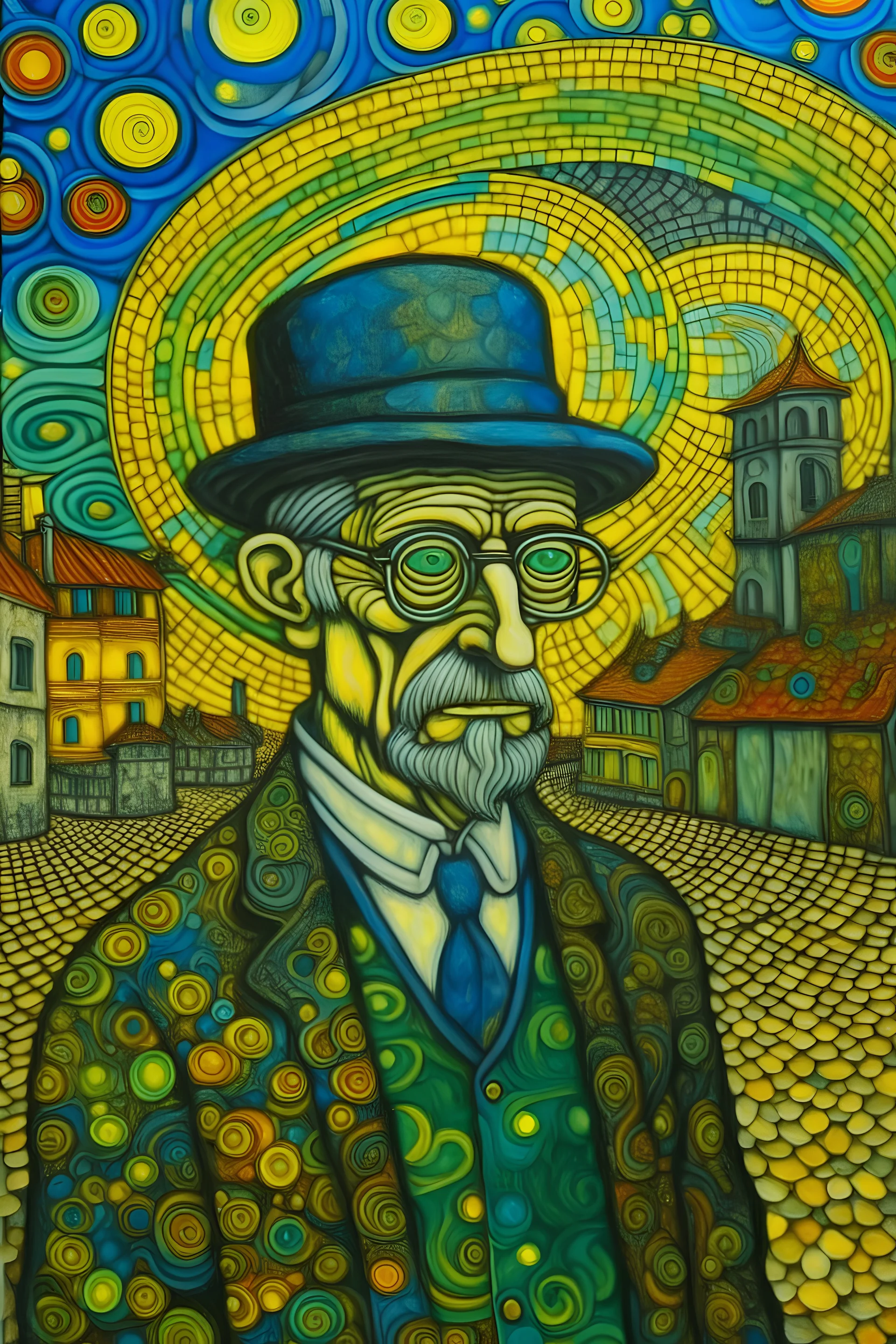 To stand in true relations with men in a false age is worth a fit of insanity; Neo-Impressionism; Symbolism; Contemporary; Van Gogh; Hundertwasser; Giger