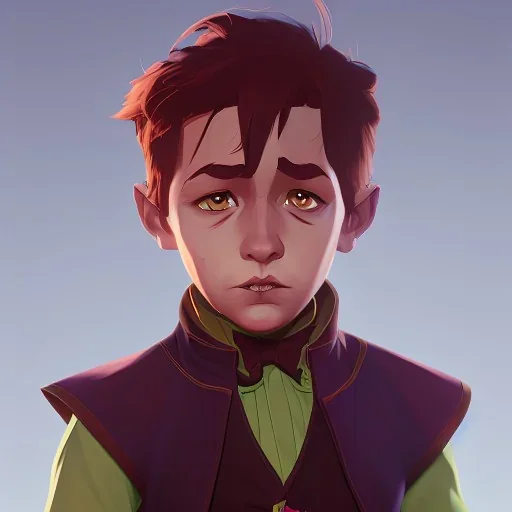 Portrait of a charming warlock kid by Nick Harris