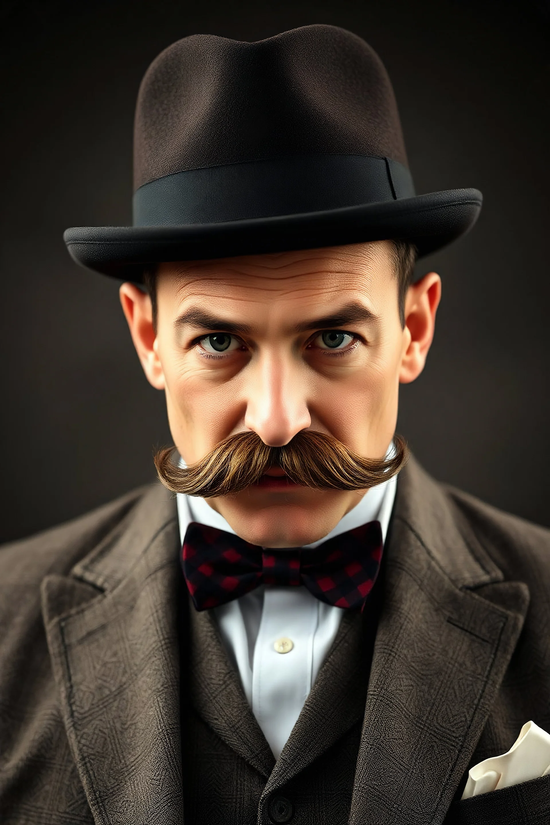 English gentleman hat moustache