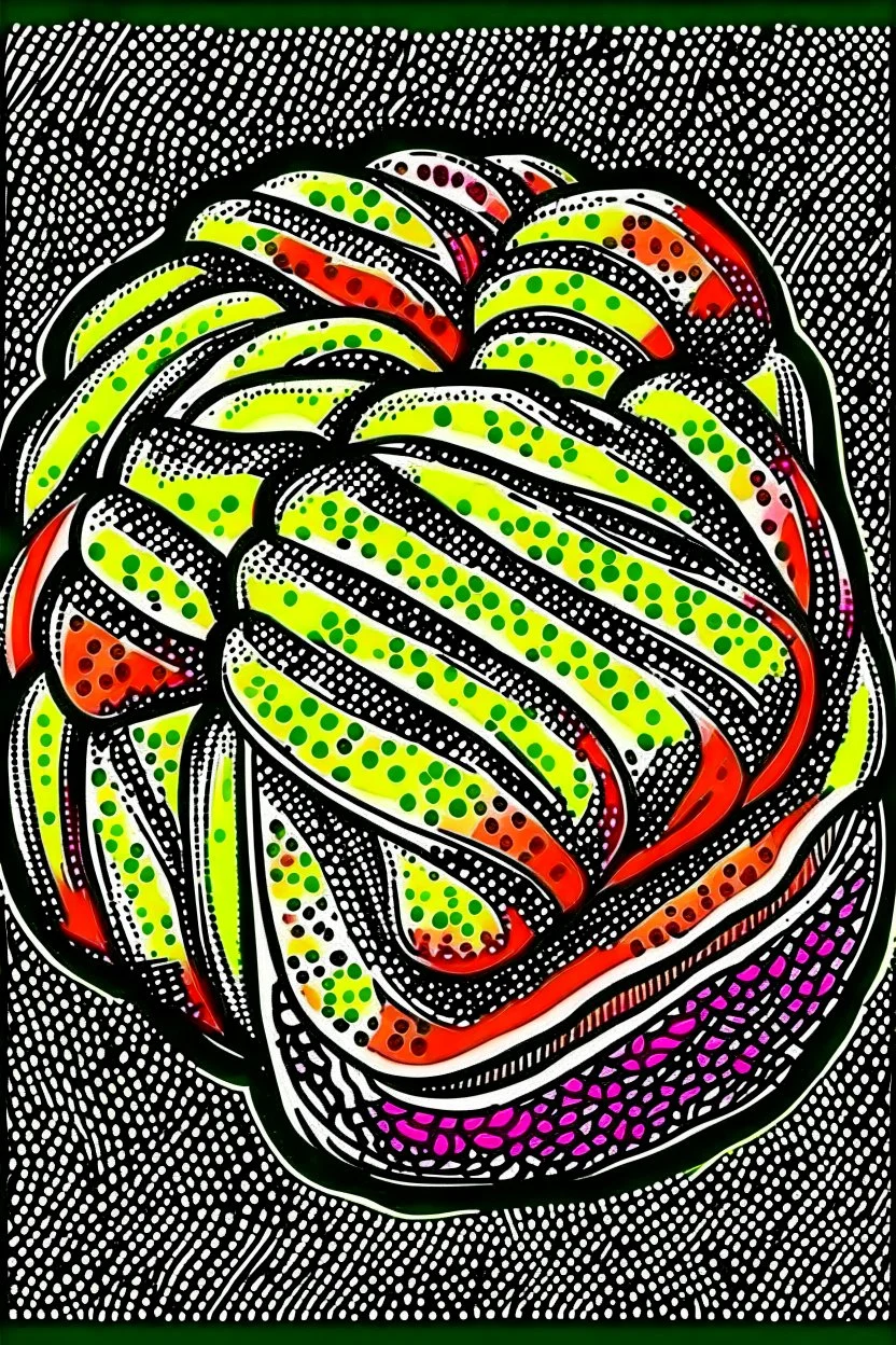 Vintage pop art style, straight challah bread