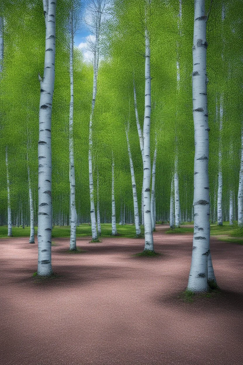 березовая роща, зона отдыха, парк, прогулка