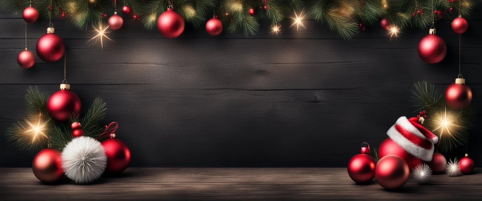 Hyper Realistic Christmas Celebrations card with a dark rustic background