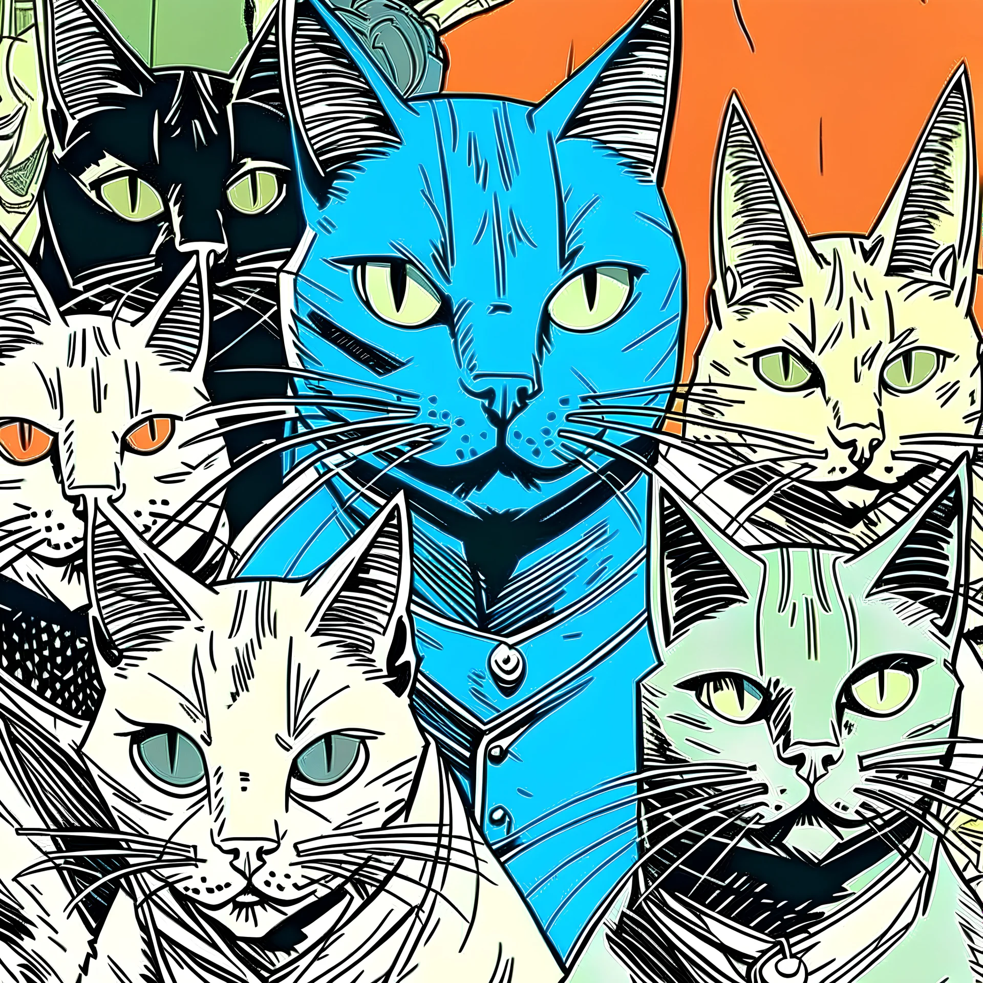 cats estilo cómic retro