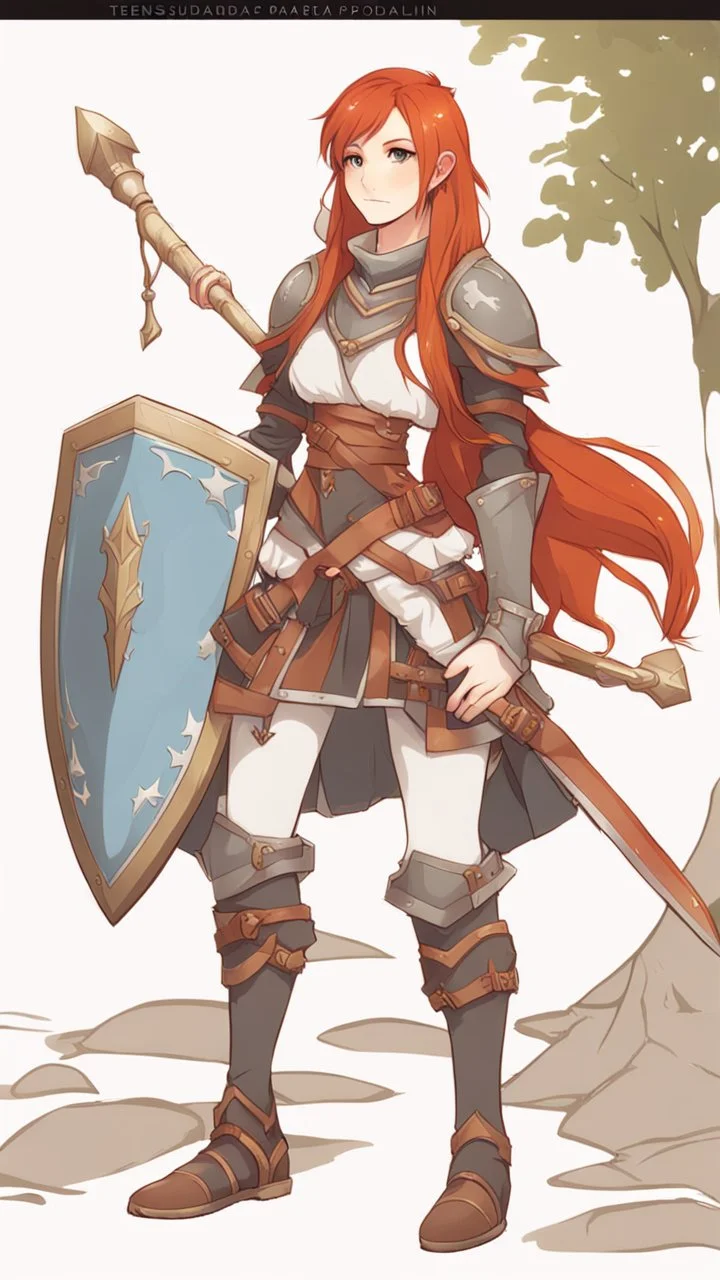 Teenaged Female Red haired kitsune paladin/bard