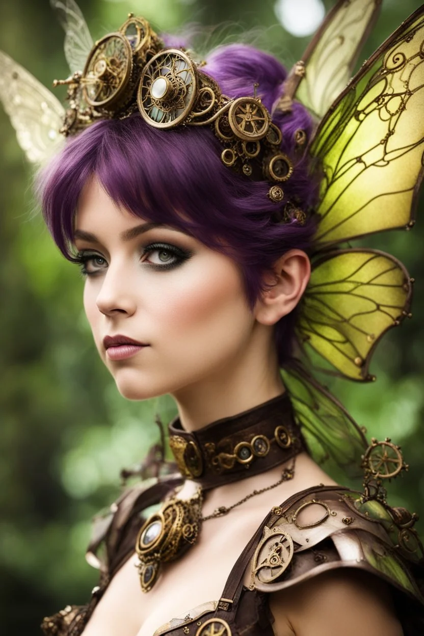 Photography steampunk pixie with a resemblance to Tinkerbell, natural beauty