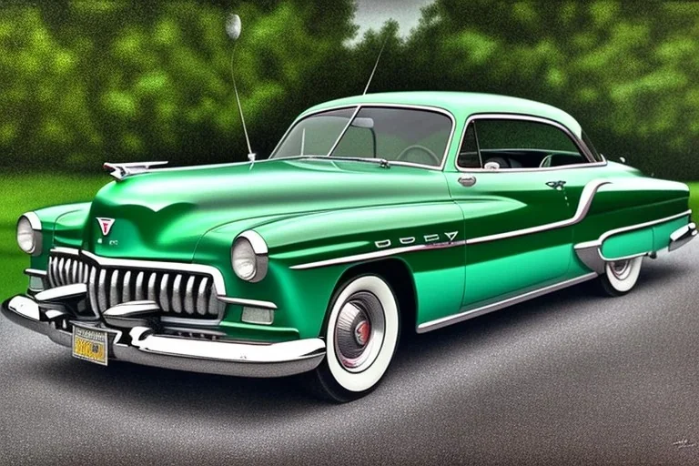 a true-to-life 1950 mercury coupe, classic wheels, pen and color marker, centered, intricate, extreme detailed, photorealism, center view, drive-in background, pivot on mercury, painting by cheryl kelley