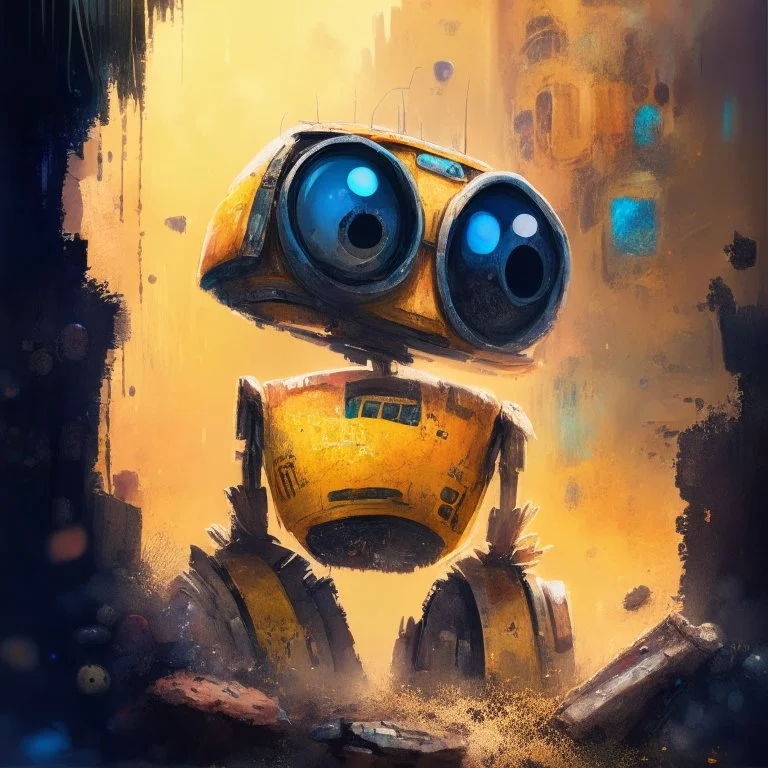 Wall-E, digital art, anime, 4k, full details, high resolution, colorful