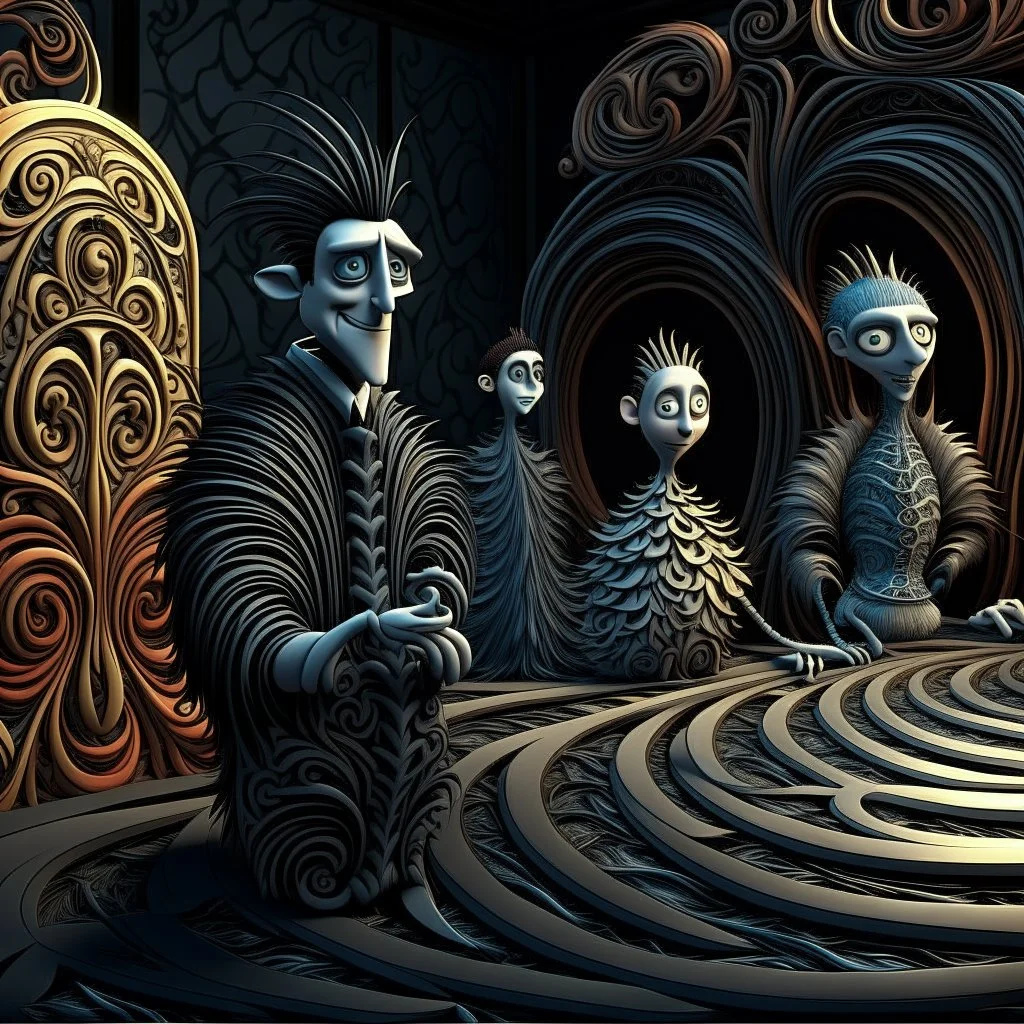 3d . midium dark shadows. Edward Gorey