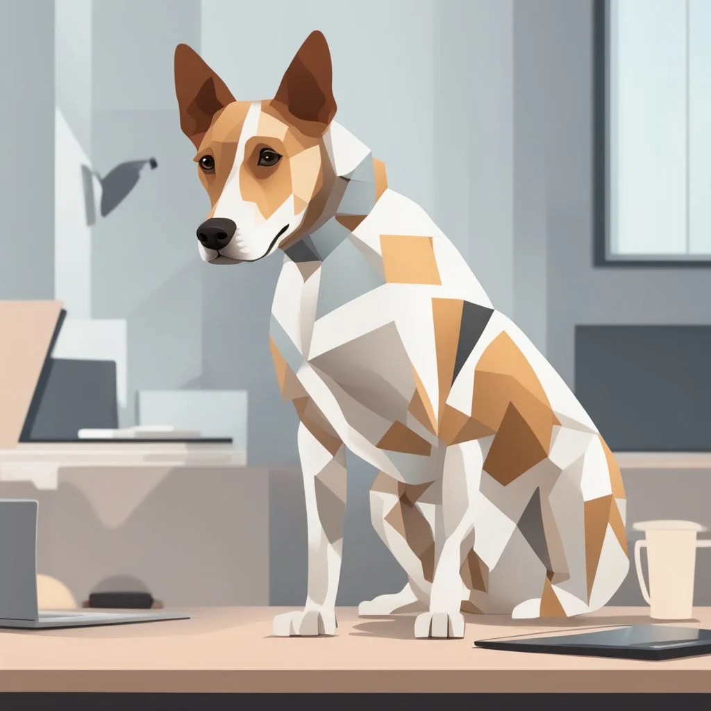 make one realistic business dog that are made of shapes