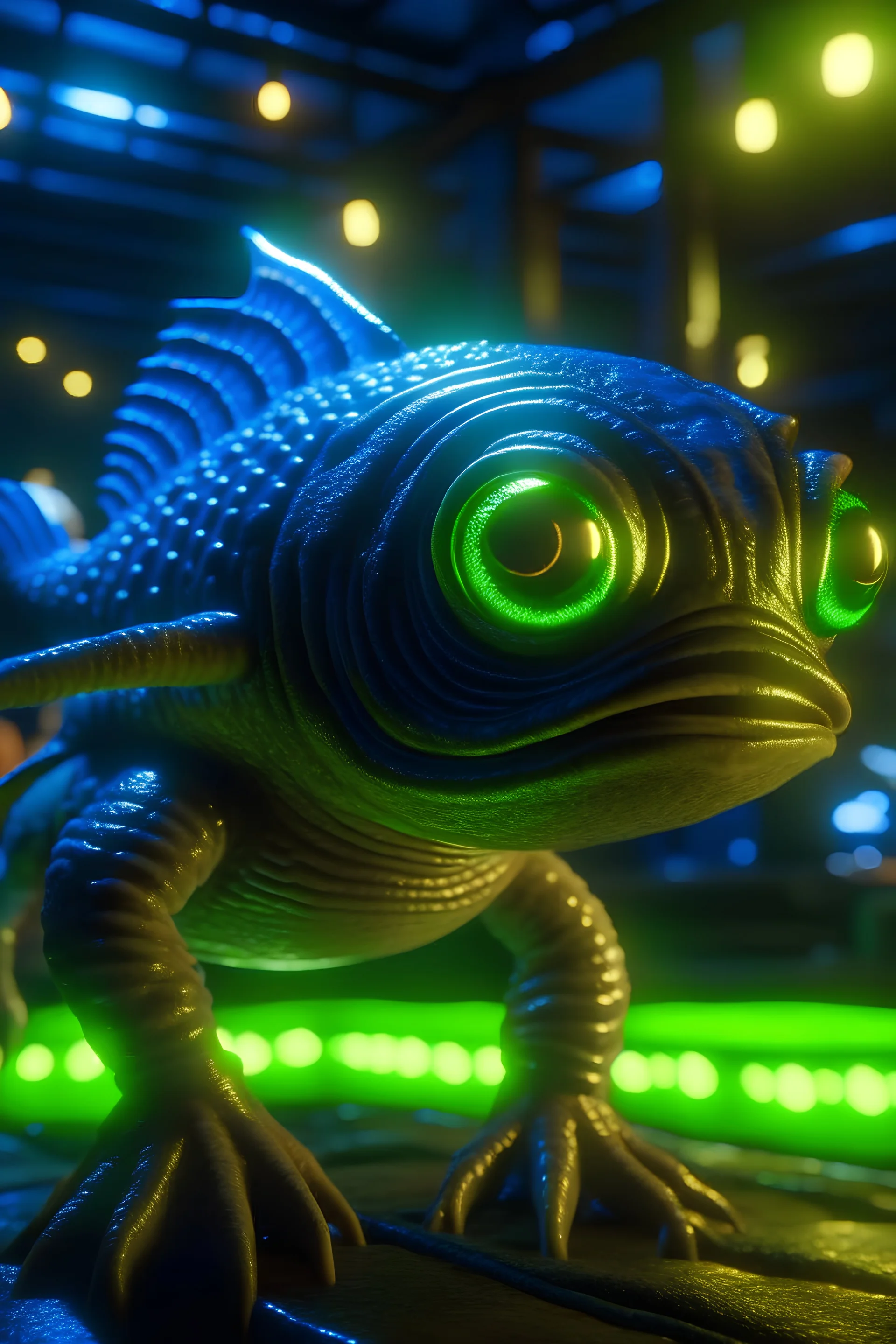 fish alien , unreal engine 5, concept art, art station, god lights, ray tracing, RTX, lumen lighting, ultra detail, volumetric lighting, 3d