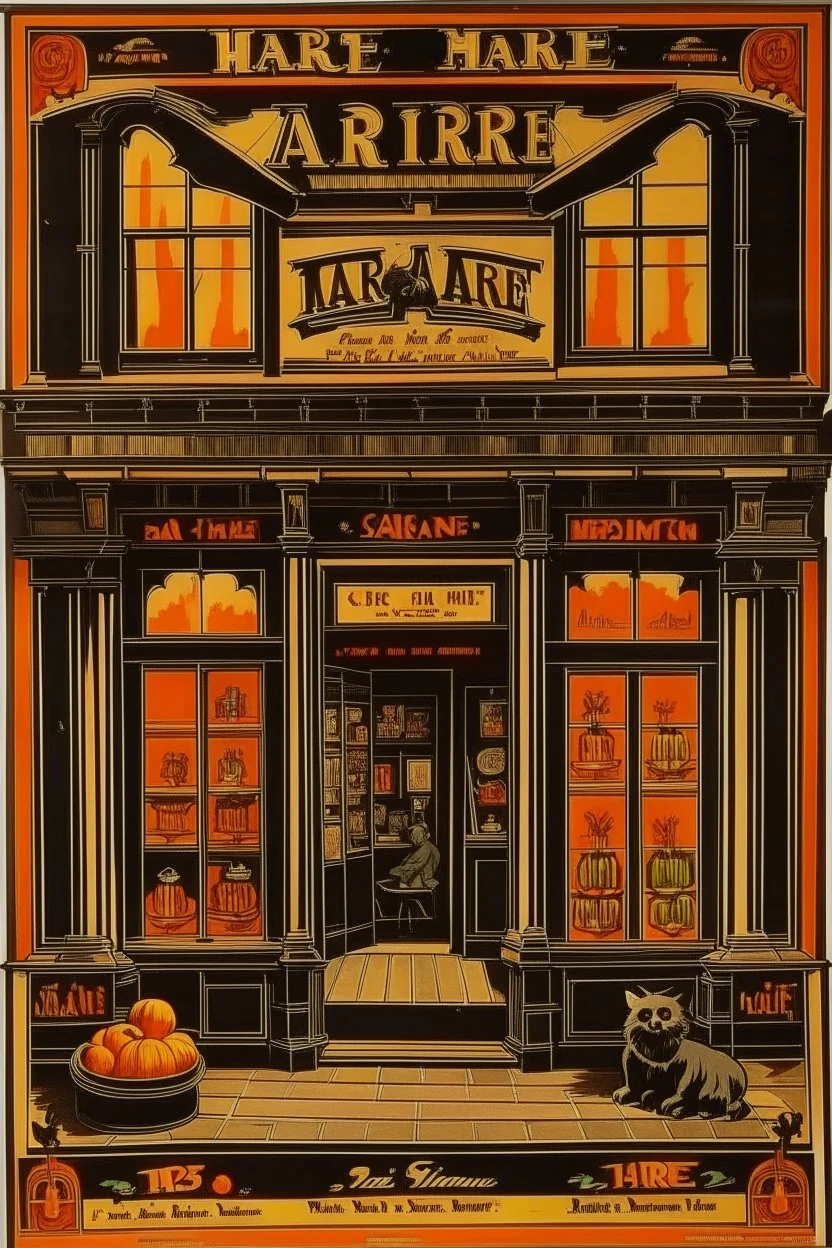 Vintage store front poster, Hallowee