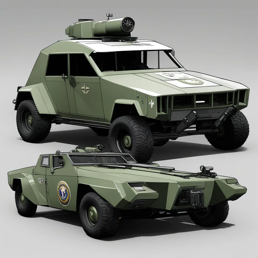 Third design for the unarmed scout car, this one more in the vein of a patrol vehicle for a base or some such.
