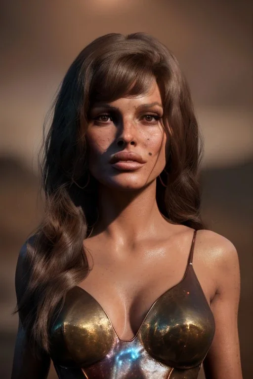 Portrait, young Raquel Welch, natural busty, prehistory leather cloth, desert, Ultra realistic, prehistory style, wide angle view, soft color, highly detailed, unreal engine 5, ray tracing, RTX, lumen lighting, ultra detail, volumetric lighting, 3d, finely drawn, high definition.