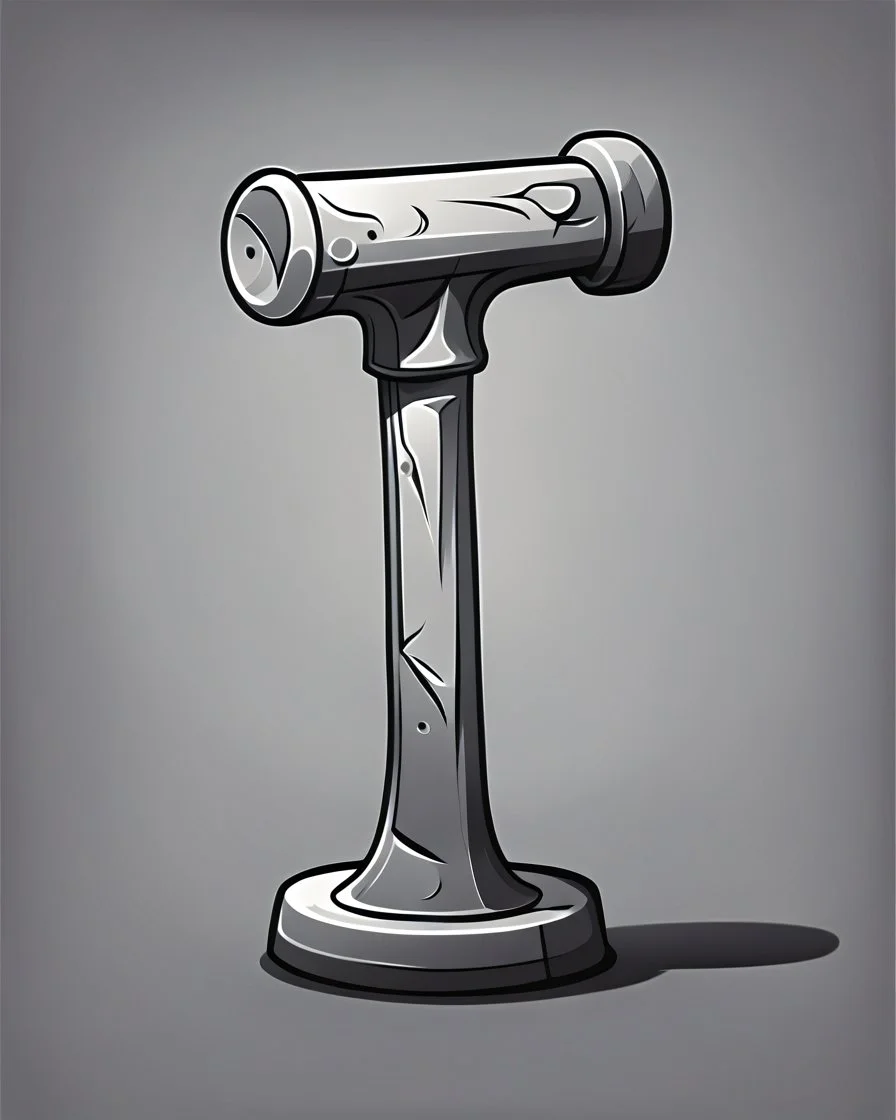 hammer, desaturated color, 3d cartoon proportions, detailed vector drawing with thick outline, stock image