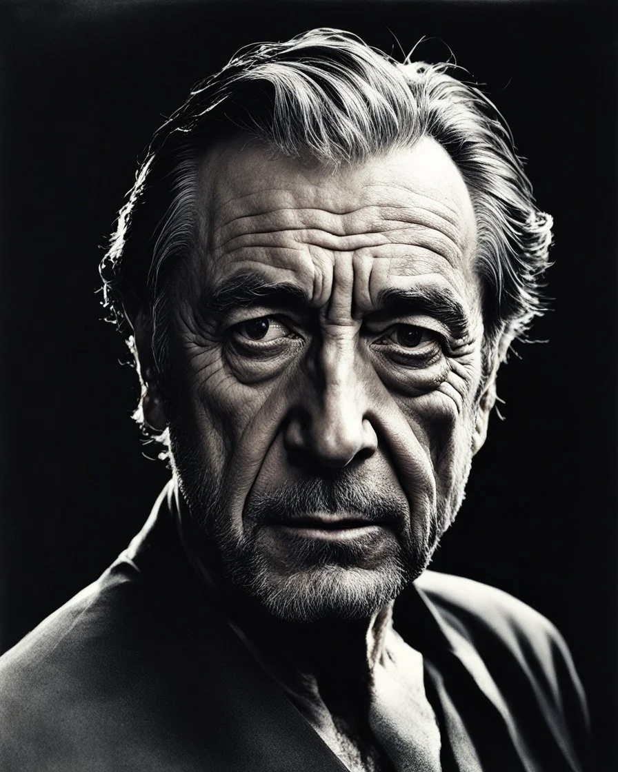 Radiant black background. Robert de Niro , top view camera, art by Deborah Turbeville, wide angle lens, Alessio Albi, Paul Strand, Russ Mills, (tiny details:1.5), close-up, fast shutter speed, defined direction, studio lighting, kodachrome warm, masterpiece, hyper detailed, distortion, hipstamatic, bokeh,
