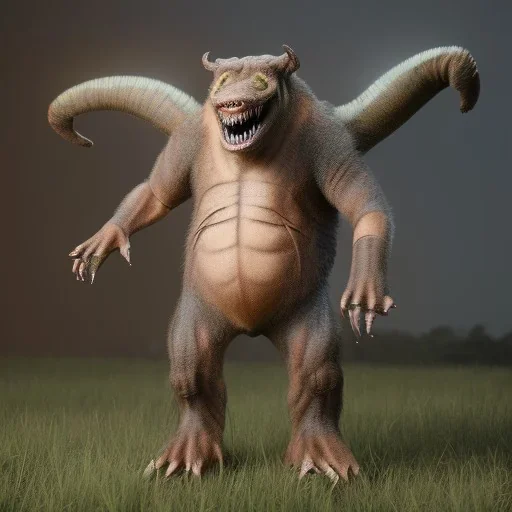 Hyperrealistic monster full body detailed