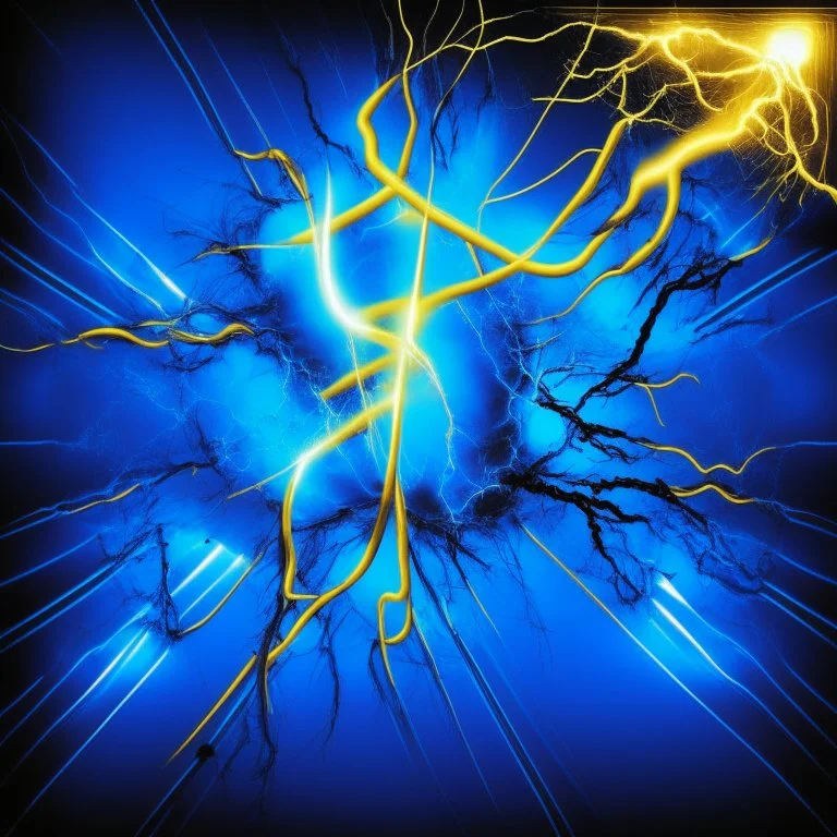 blue and golden electric background