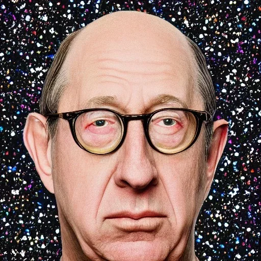 portrait of Jerry Saltz created from billions of exploding stars