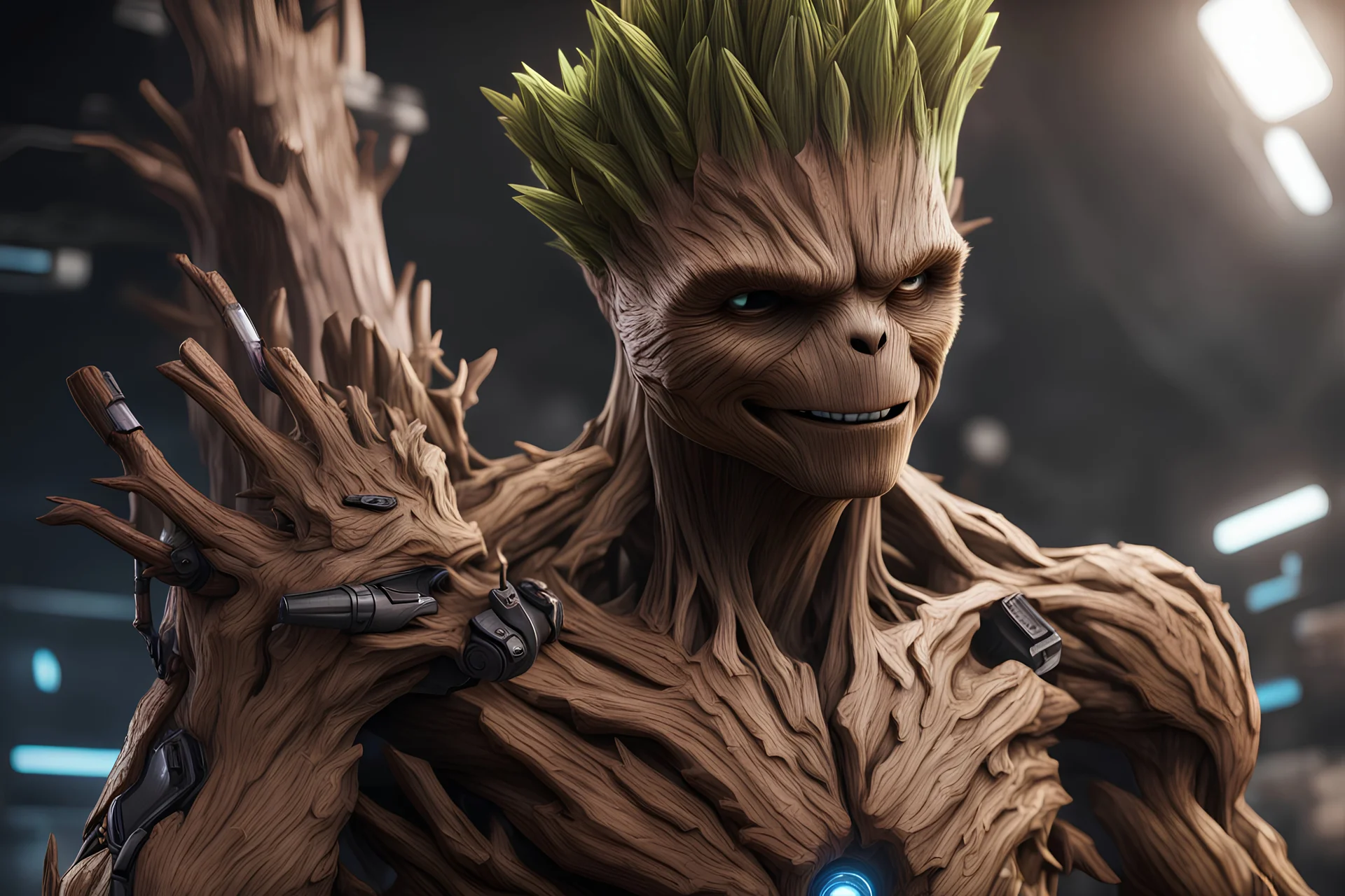 Imagine/ rocket fuse groot ,Hyper-detailed ,8k, by xanuth