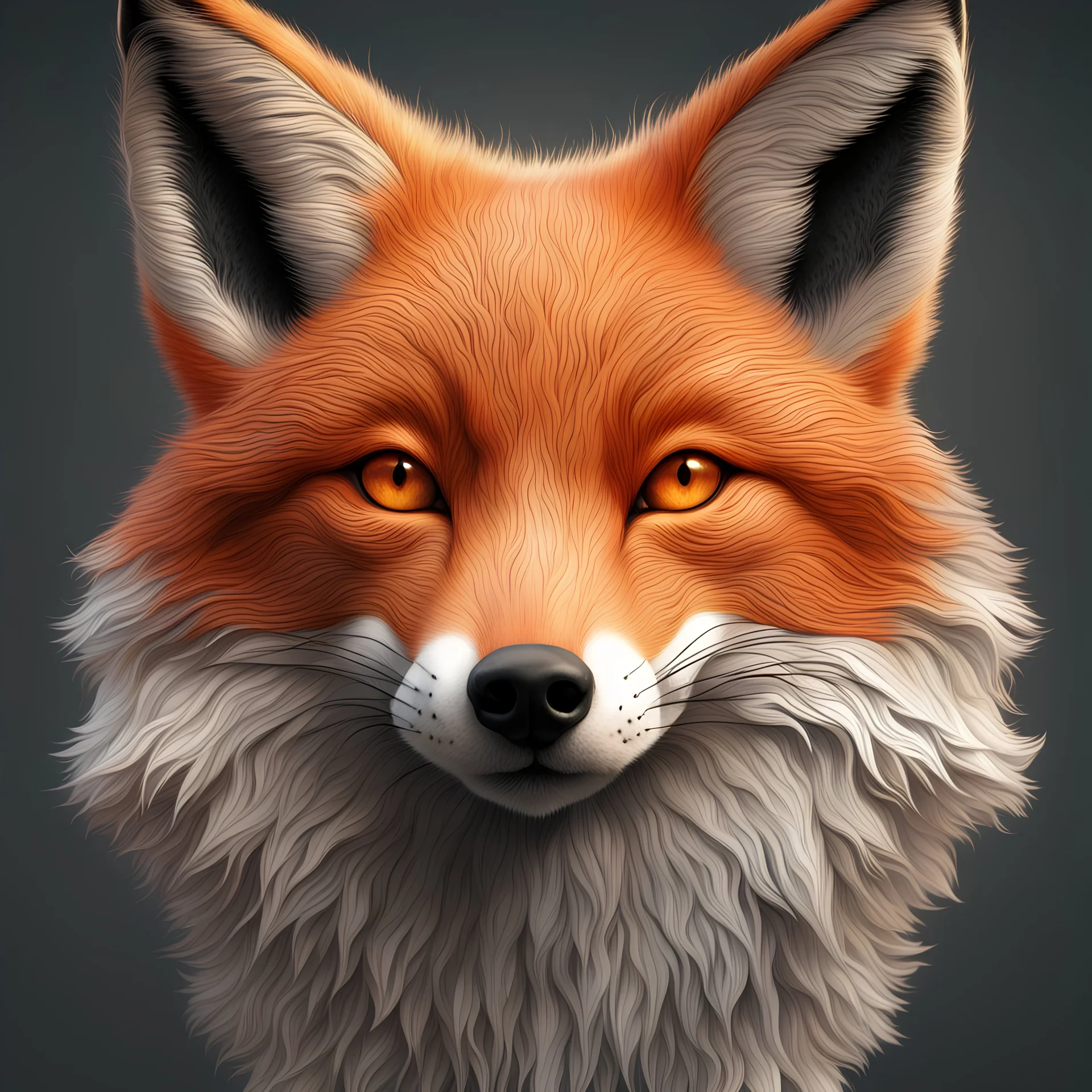 Face of a fox (((made up of small fox faces))), ultra quality, hyper detailed