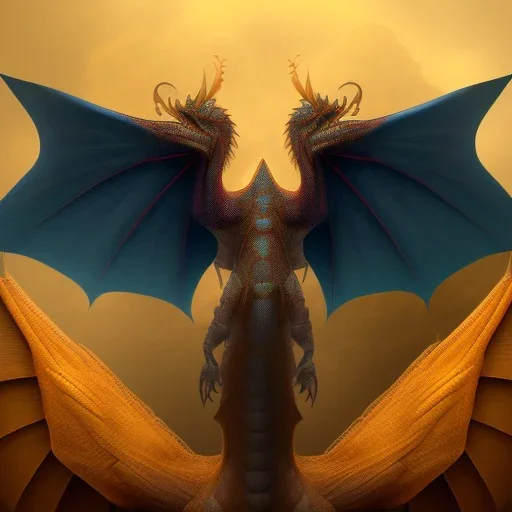 Portrait of dragon, highly detailed, color patterns on wings, soft studio lighting, background 64k