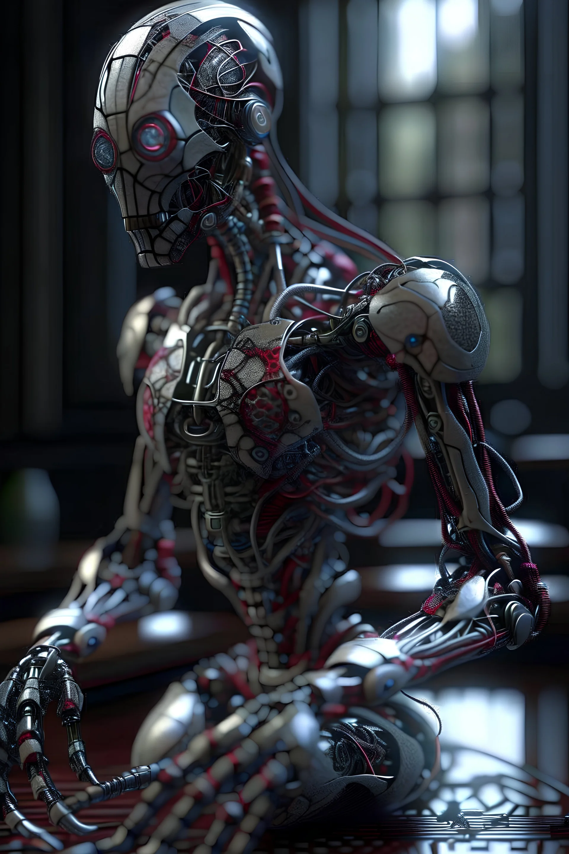 Fhoto full body, reality, Raw, spiderman as robot broke, digital art, intricate details, powerful composition, captivating, trending on art station, sharp focus, studio photo, intricate details, highly detailed, by addie_digi