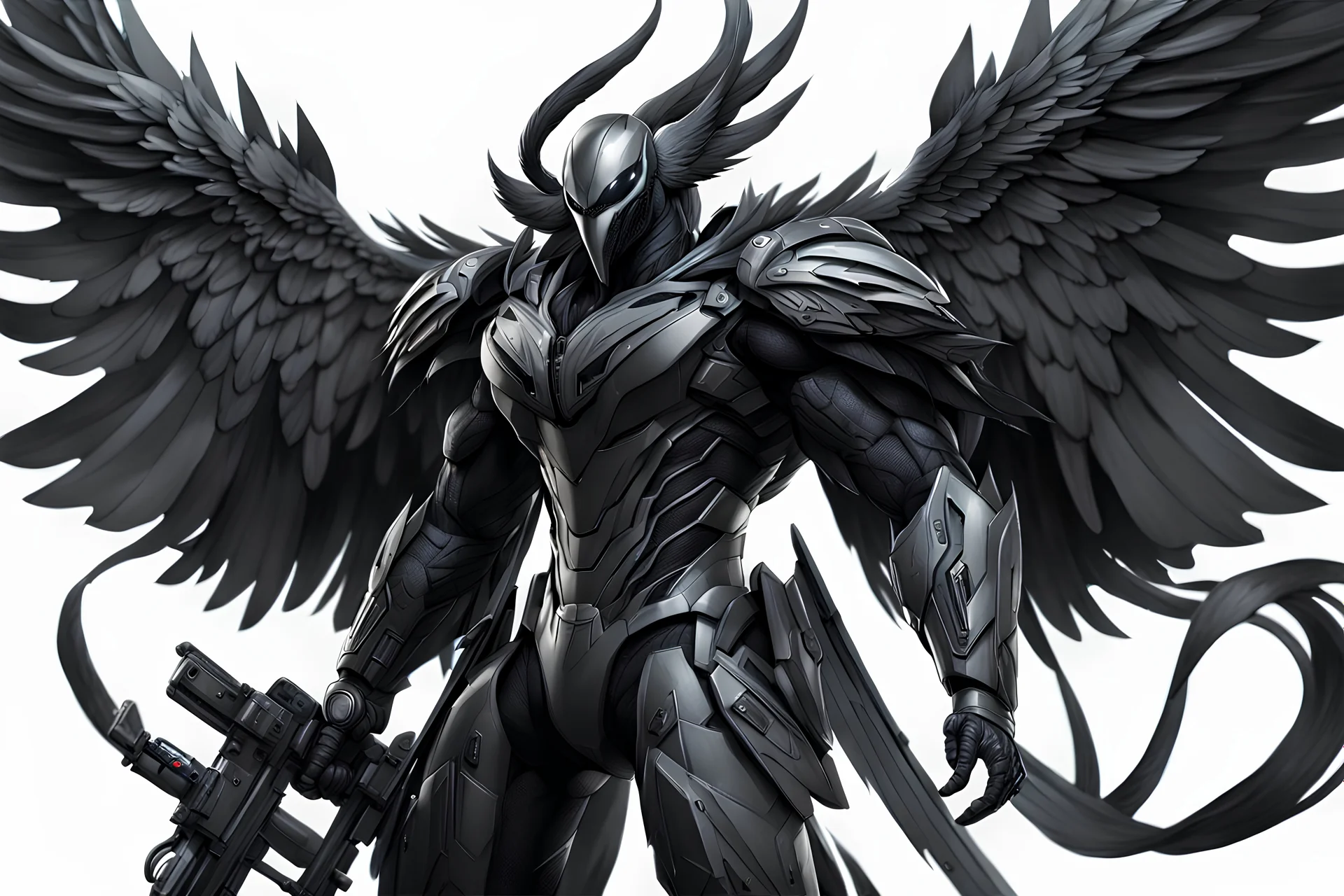 Venom Cyber Machine crow in 8k anime realistic drawing style, black wings, close picture, apocalypse, intricate details, highly detailed, high details, detailed portrait, masterpiece,ultra detailed, ultra quality