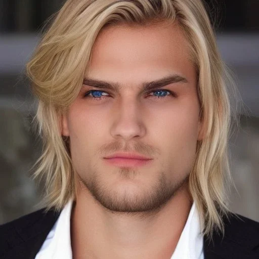 Man, blond hair,brown eyes