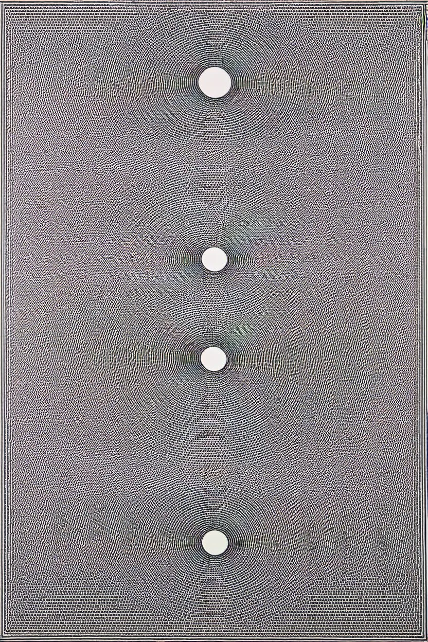 Ellipses and Eclipses; Victor Vasarely; black and white with splashes of #DD1c1A