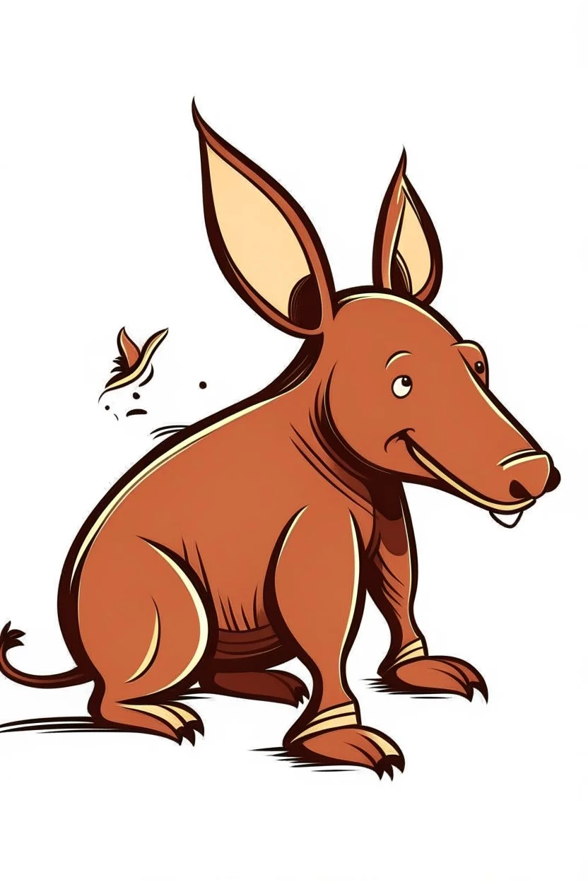 Aardvark with a mischievous grin, Style: Cartoon Minimalist, Mood: Playful, Lighting: Flat with bold shadows, T-shirt design graphic, vector, contour, white background. AND WORDS\"life is better with a Aardvark\"IN WHIT LETTERS.THE BACK