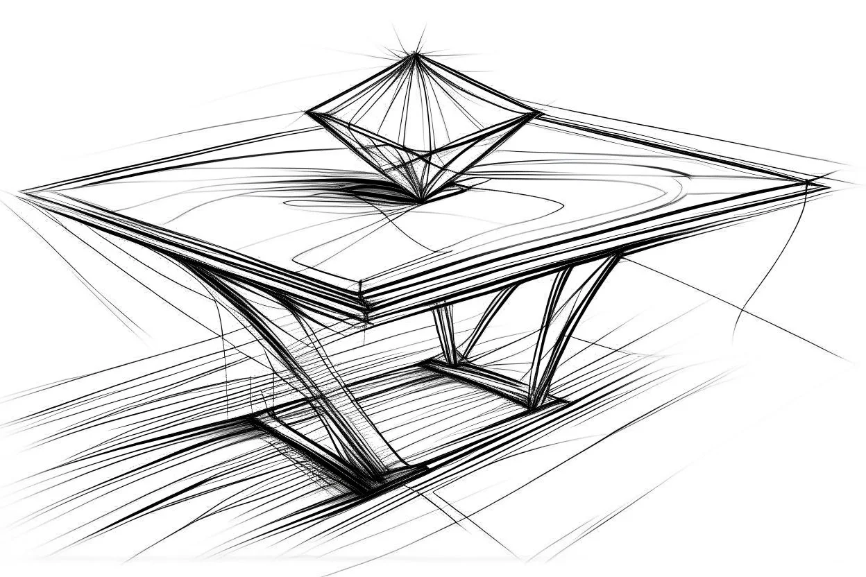 “Table” Concept Diamond Sketch with white background