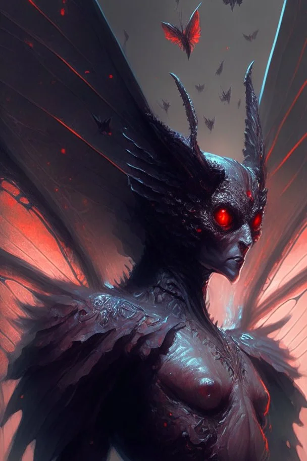 Mothman demon ,sci - fi, fantasy, intricate, elegant, highly detailed, digital painting, artstation, concept art, smooth, sharp focus, illustration, art by artgerm and greg rutkowski