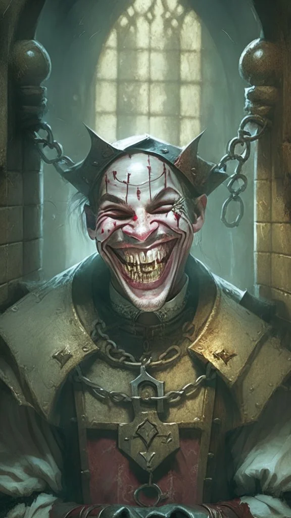 cleric, grin smile, torture chamber